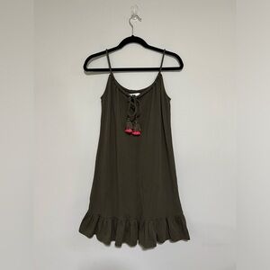 Boden Green Sleeveless Mini Dress Size 4 Resort Beach Boho Summer Festival